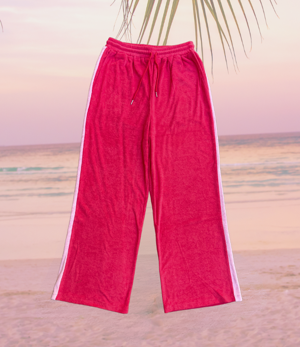 LADIES LUCKY DAY TERRY PANT RED – ALAKAI