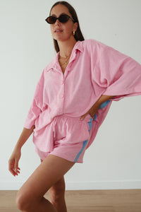 LADIES LUCKY DAY TERRY SHIRT - PINK