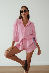 LADIES LUCKY DAY TERRY SHIRT - PINK
