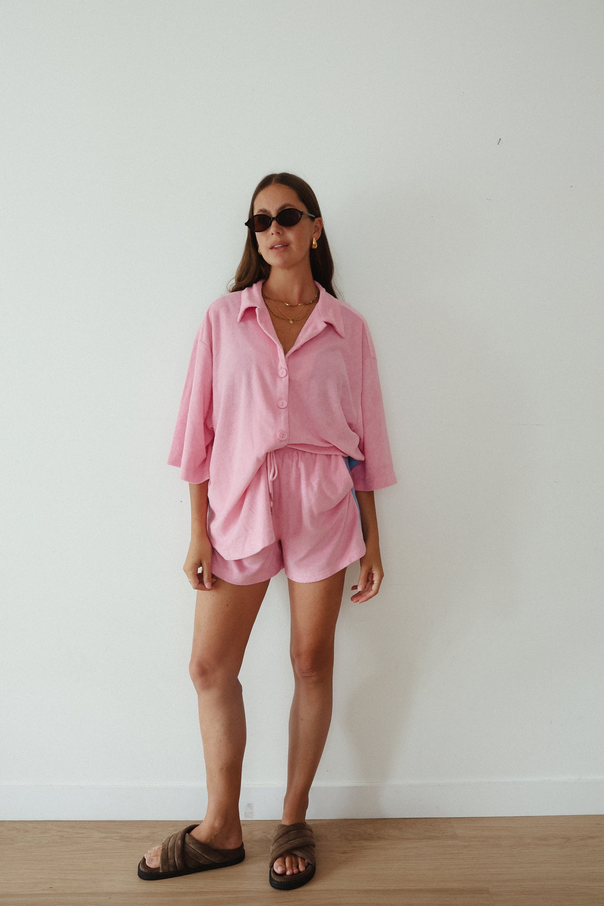LADIES LUCKY DAY TERRY SHIRT - PINK