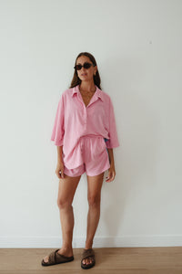 LADIES LUCKY DAY TERRY SHIRT - PINK