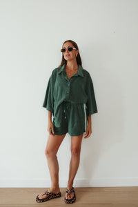 Ladies Sunny Somewhere Terry Towel Shorts - Jade