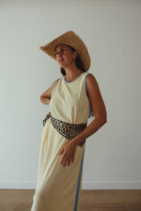 LADIES HORIZON TERRY MAXI DRESS - BUTTER
