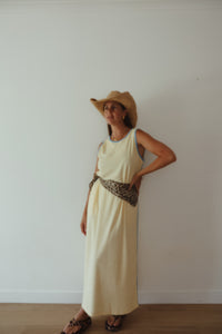 LADIES HORIZON TERRY MAXI DRESS - BUTTER
