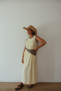 LADIES HORIZON TERRY MAXI DRESS - BUTTER