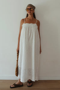 LADIES VALENCIA MAXI DRESS - WHITE