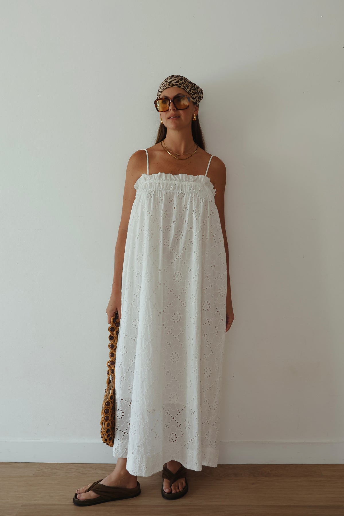 LADIES VALENCIA MAXI DRESS - WHITE