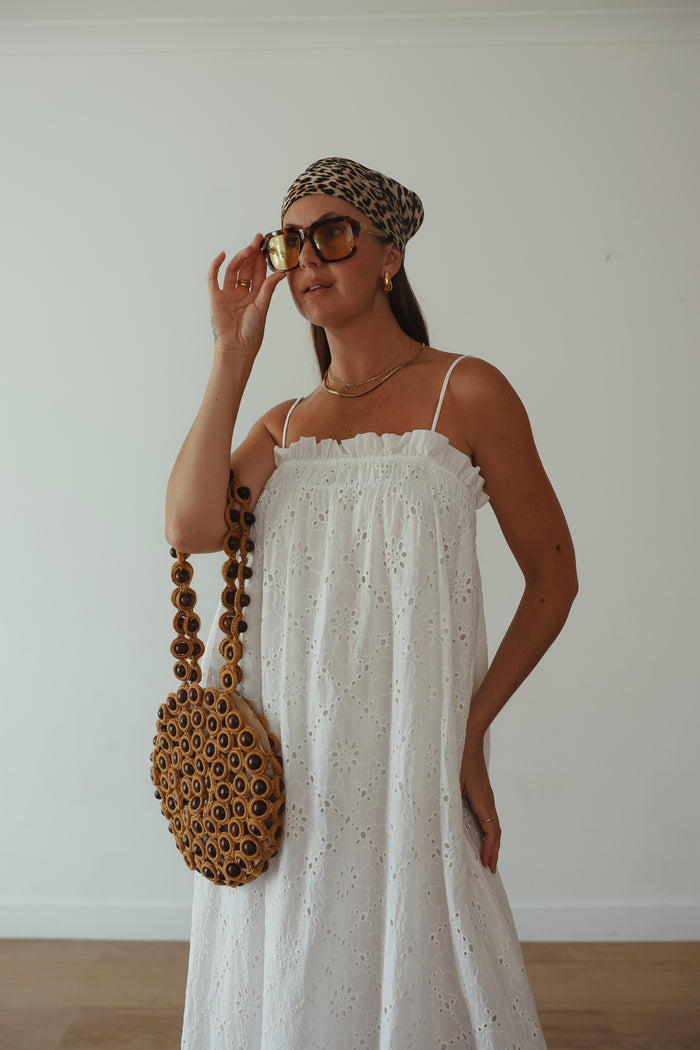 LADIES VALENCIA MAXI DRESS - WHITE