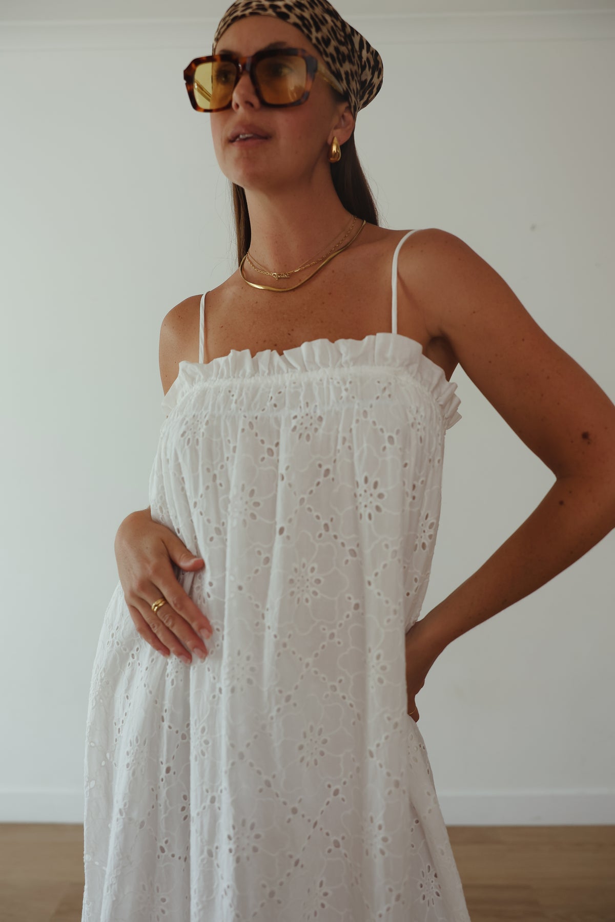 LADIES VALENCIA MAXI DRESS - WHITE