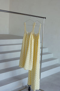 LADIES JUNO LACE NECK SLIP DRESS -  BUTTER