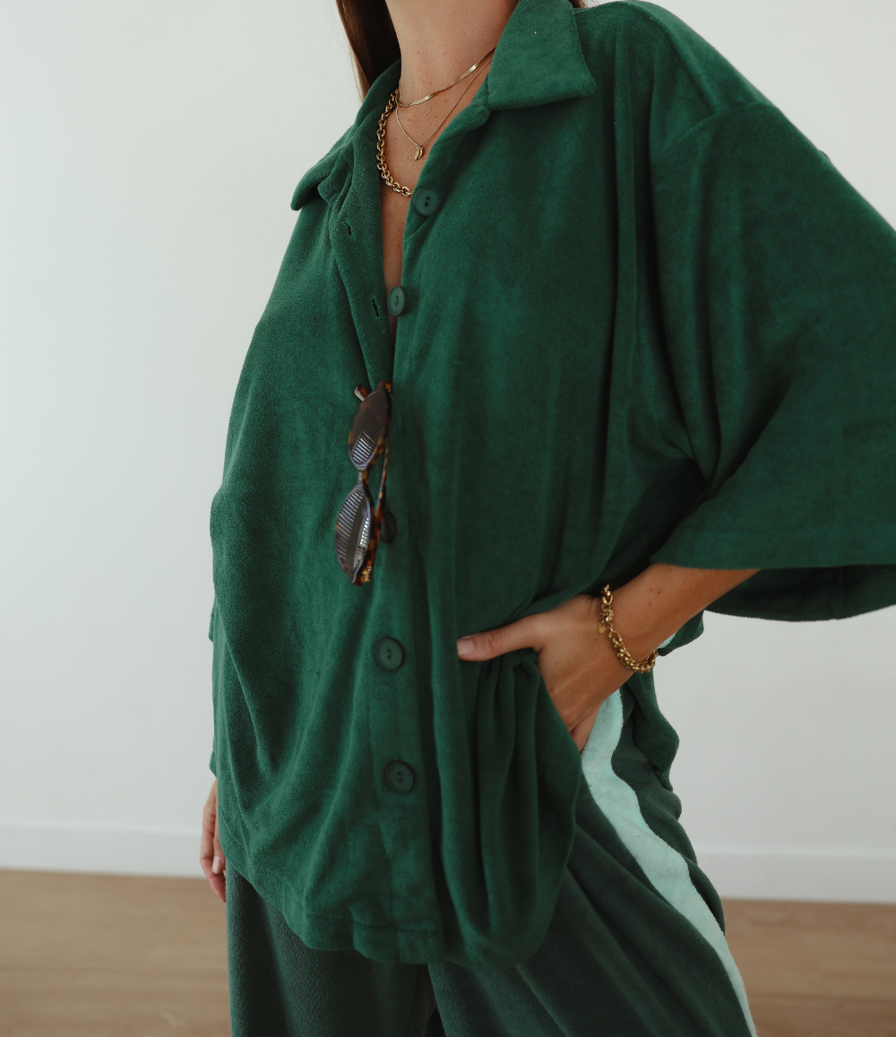 LADIES LUCKY DAY TERRY SHIRT - JADE