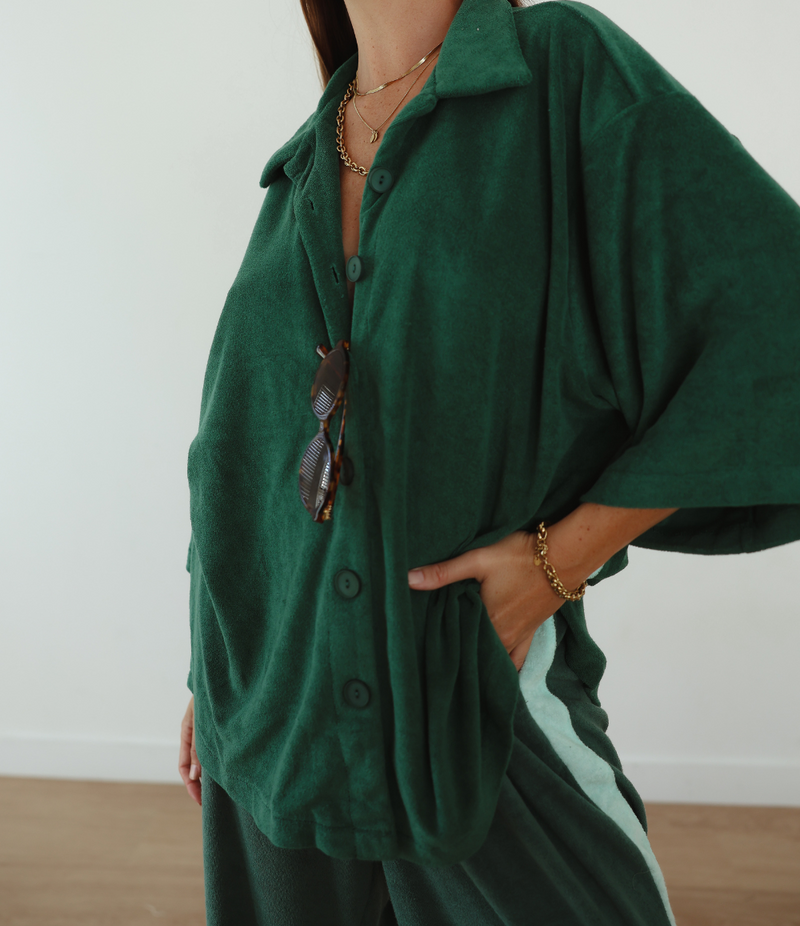 LADIES LUCKY DAY TERRY SHIRT - JADE