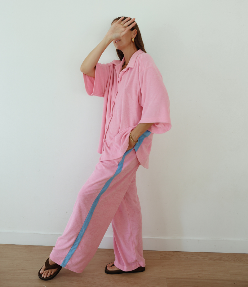 LADIES LUCKY DAY TERRY SHIRT - PINK