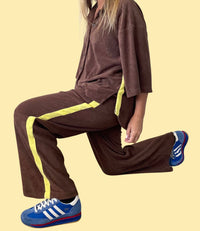 LADIES LUCKY DAY TERRY SHIRT - BROWN