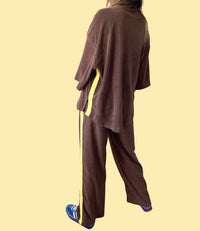 LADIES LUCKY DAY TERRY SHIRT - BROWN