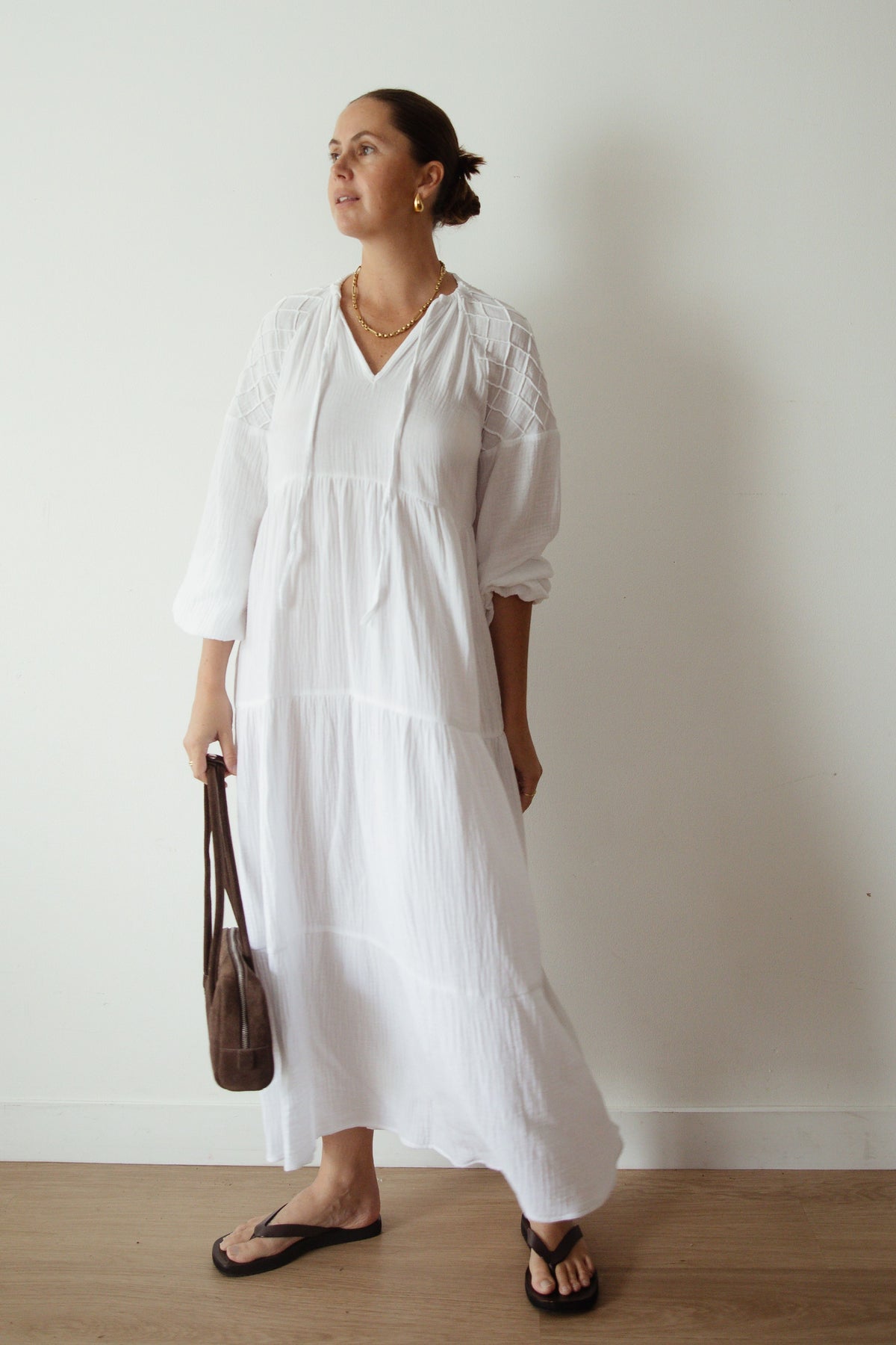 Ladies Dawn Midi Dress - White
