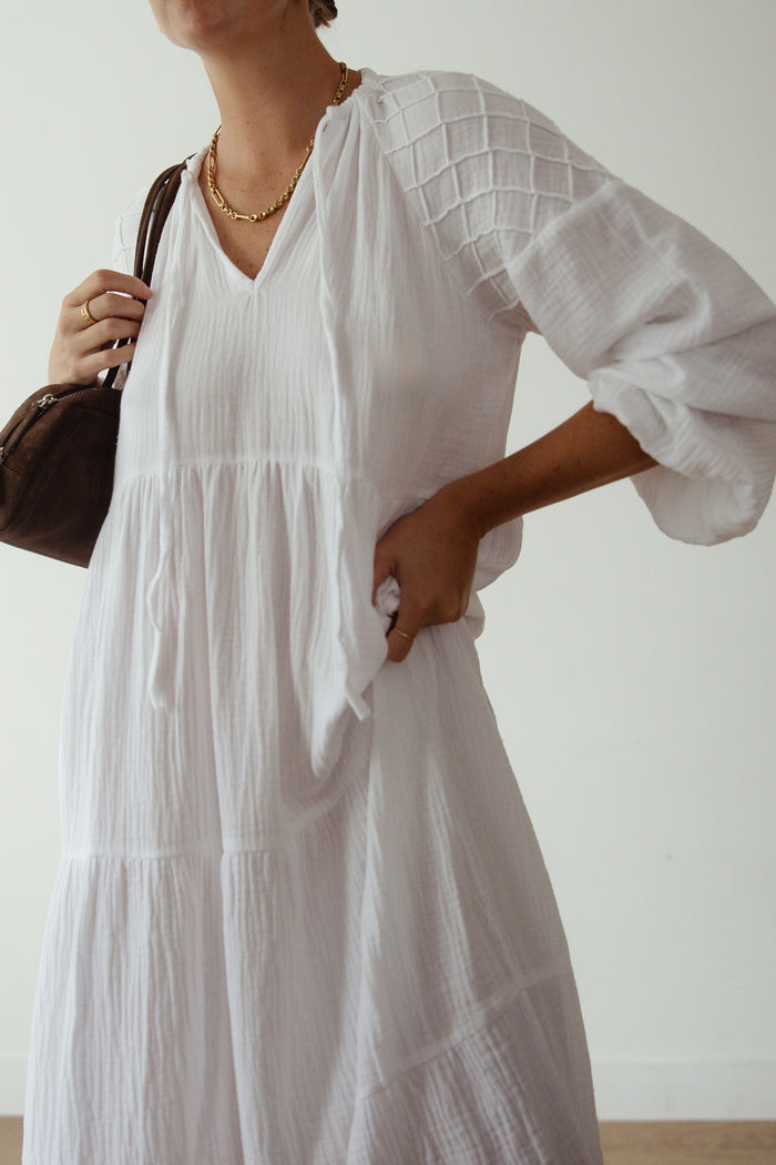 Ladies Dawn Midi Dress - White