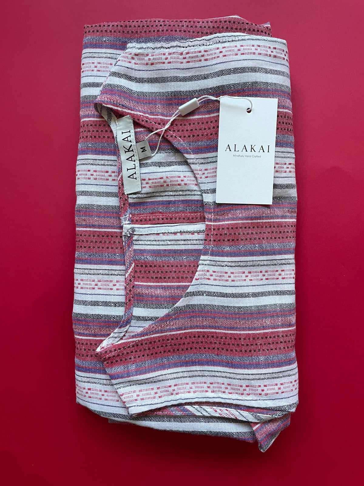 LADIES CALYPSO MIDI DRESS - RED STRIPE