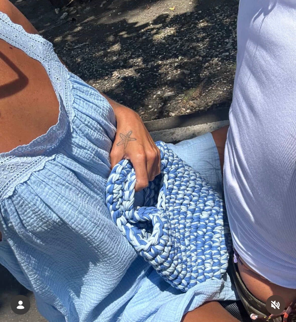 LADIES JUNO LACE NECK MINI DRESS - BABY BLUE