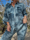 LADIES MOLLY TIE DYE SHIRT - INDIGO