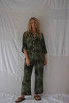 LADIES MOLLY TIE DYE SHIRT - KHAKI