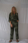 LADIES MOLLY TIE DYE  PANT - KHAKI