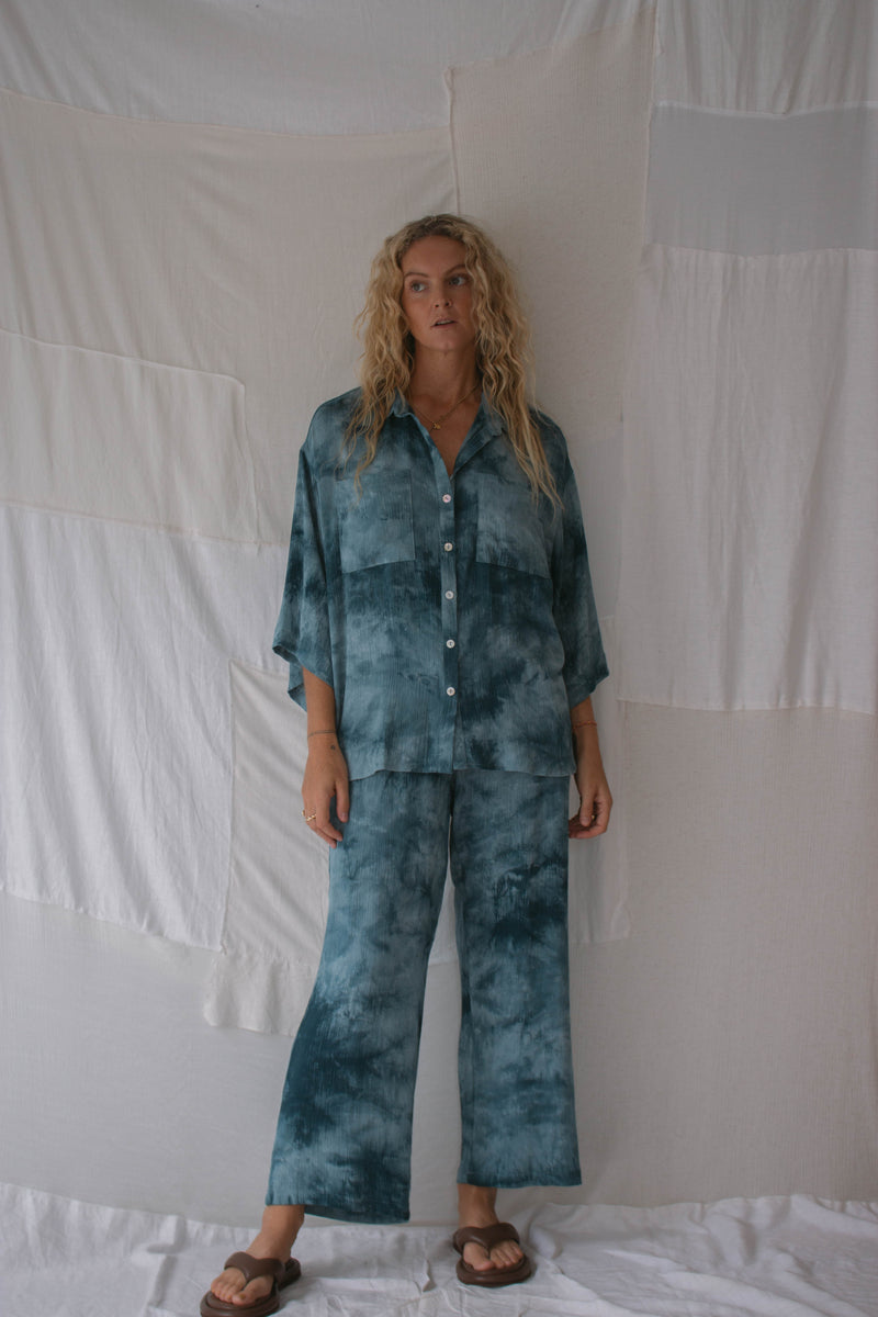 LADIES MOLLY TIE DYE PANT - INDIGO