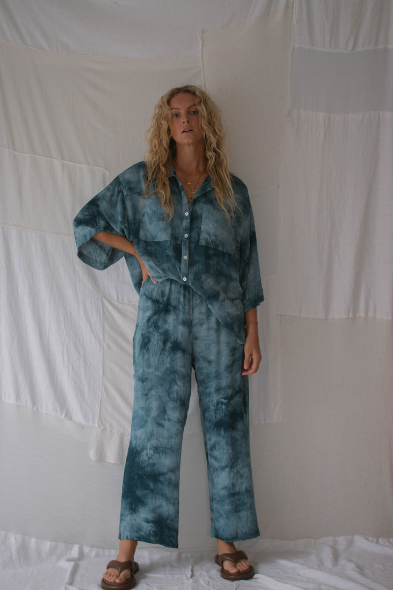 LADIES MOLLY TIE DYE PANT - INDIGO