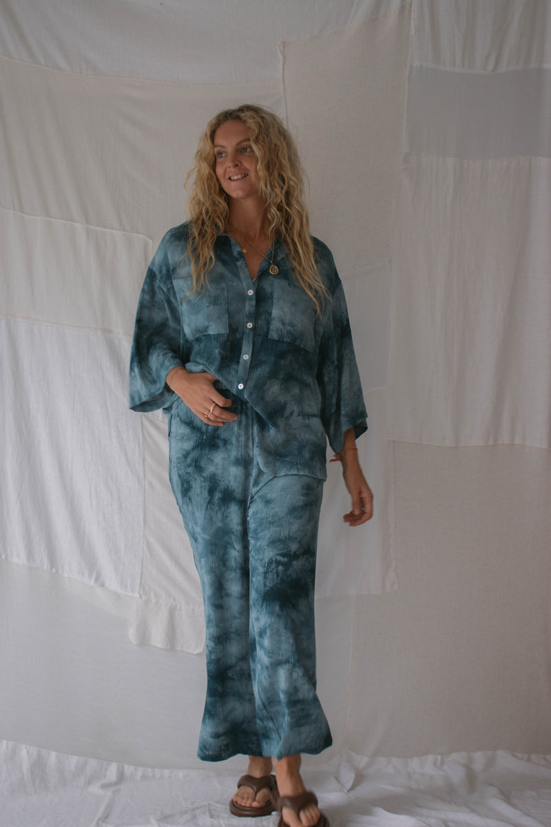 LADIES MOLLY TIE DYE PANT - INDIGO