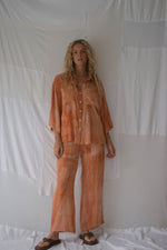 LADIES MOLLY TIE DYE SHIRT - BURNT ORANGE
