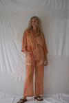 LADIES MOLLY TIE DYE SHIRT - BURNT ORANGE