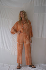 LADIES MOLLY TIE DYE SHIRT - BURNT ORANGE