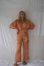 LADIES MOLLY TIE DYE SHIRT - BURNT ORANGE