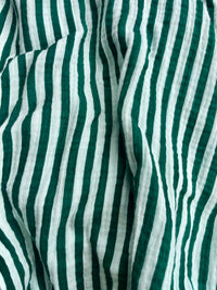 LADIES JUNO LACE NECK SLIP DRESS -  EMERALD STRIPE