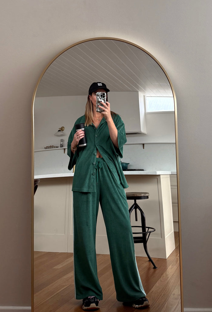 LADIES LUCKY DAY TERRY PANT - JADE