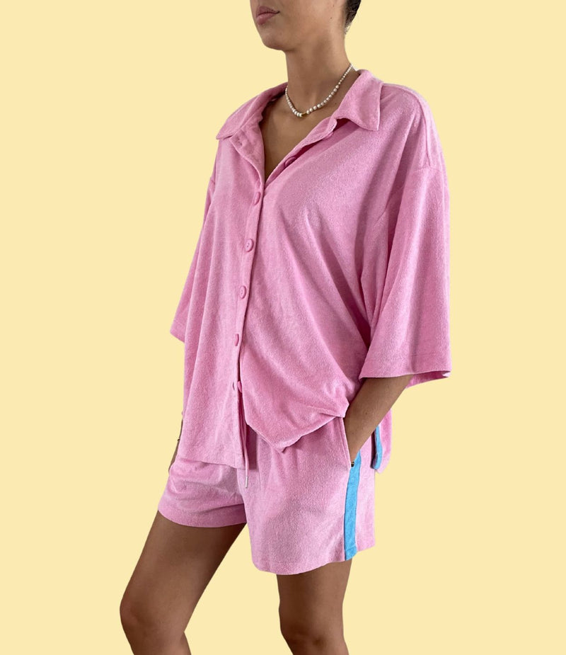 LADIES LUCKY DAY TERRY SHIRT - PINK
