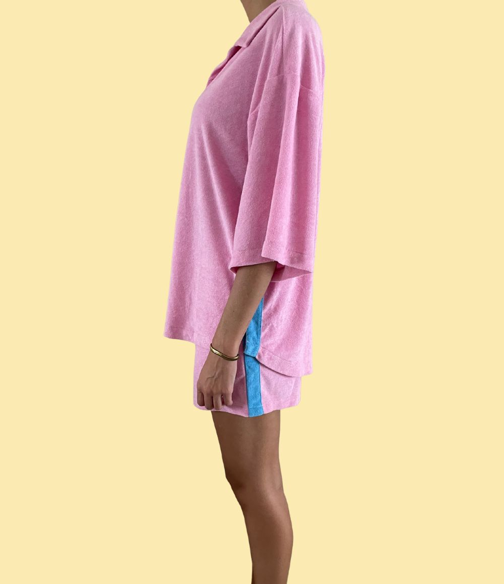 LADIES LUCKY DAY TERRY SHIRT - PINK