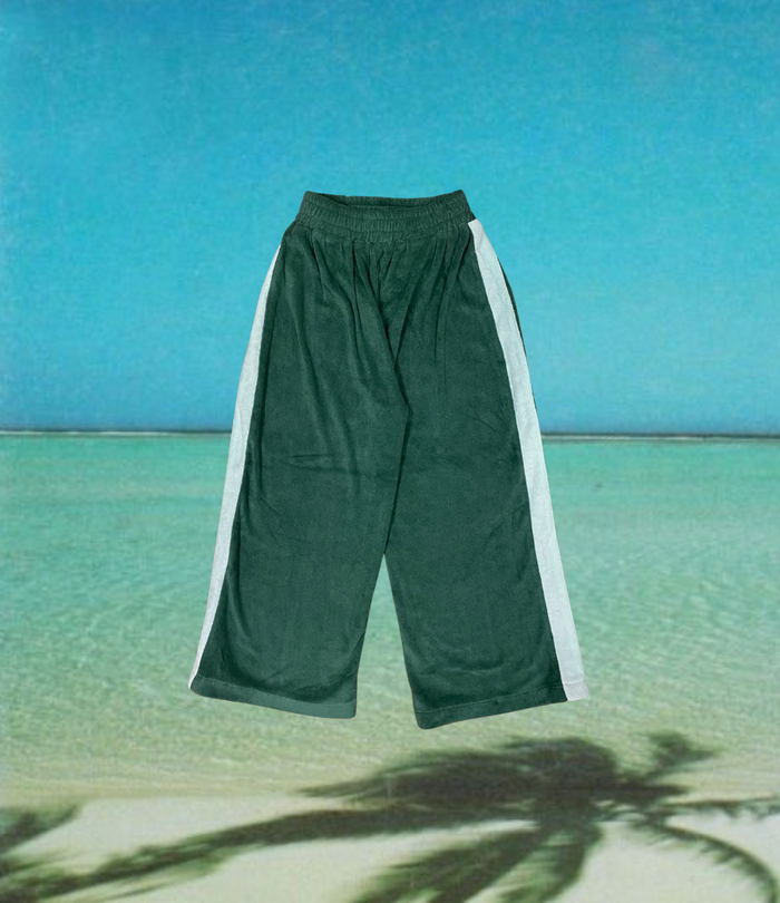 KIDS LUCKY DAY TERRY WIDE LEG PANT - JADE