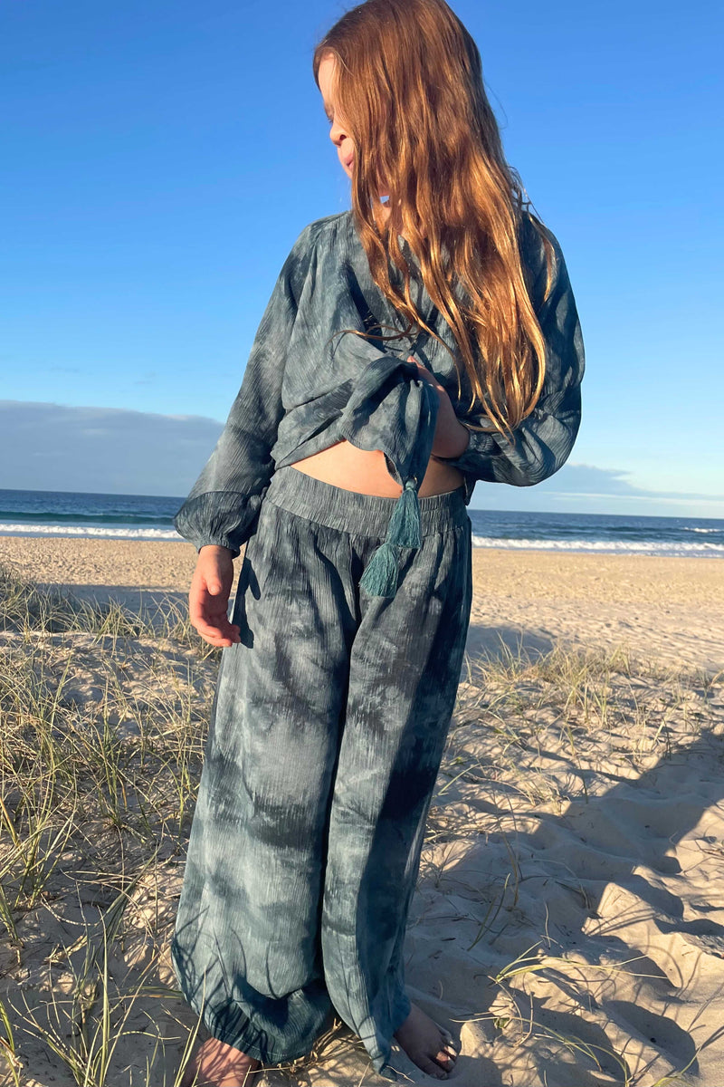 Malu Children's Wide Leg Pants - Indigo