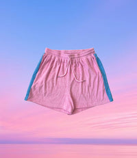 Ladies Sunny Somewhere Terry Towel Shorts - Pink
