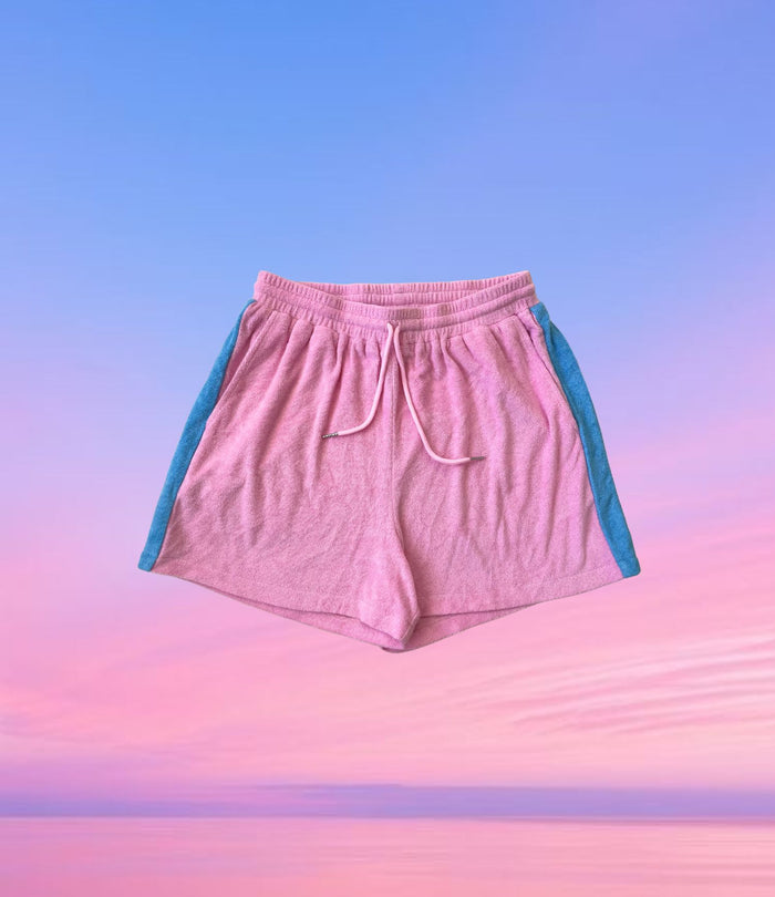 Ladies Sunny Somewhere Terry Towel Shorts - Pink