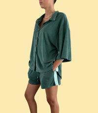 LADIES LUCKY DAY TERRY SHIRT - JADE