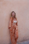 LADIES MOLLY TIE DYE SHIRT - BURNT ORANGE
