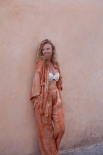 LADIES MOLLY TIE DYE SHIRT - BURNT ORANGE