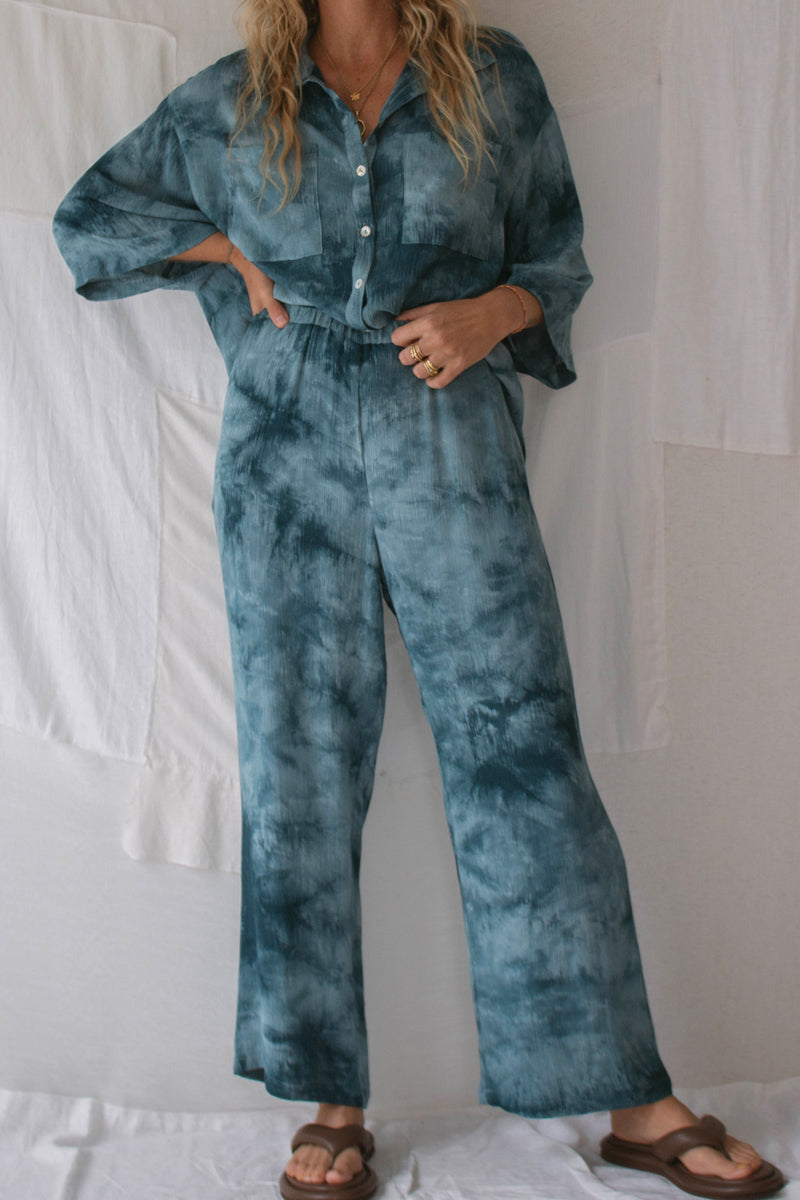 LADIES MOLLY TIE DYE PANT - INDIGO
