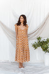 Matilda Tiered Midi Dress - Rust
