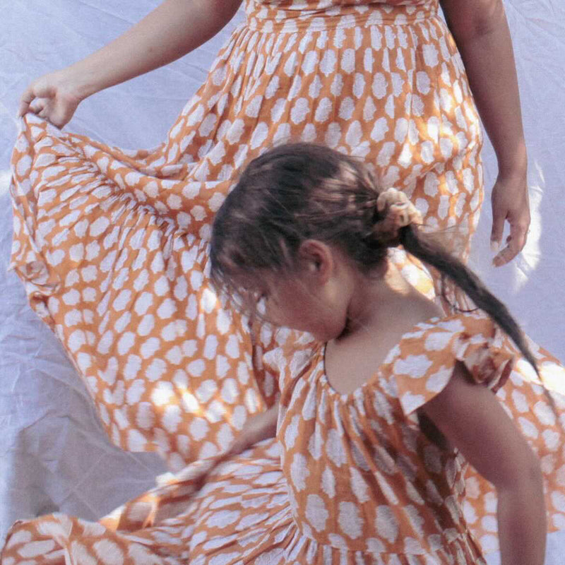 Matilda Tiered Midi Dress - Rust